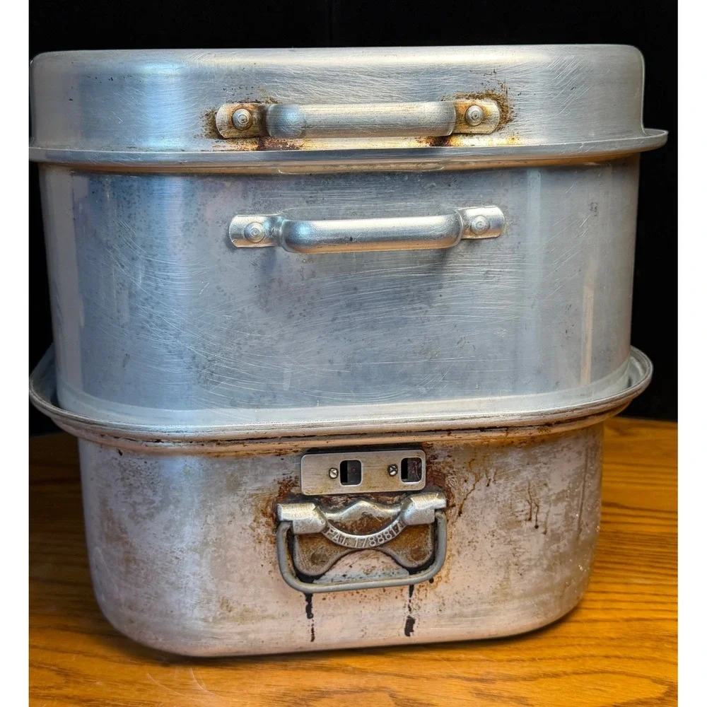 Vintage Wear-Ever Aluminum Roaster Steamer Set: No 825-LR 825-FR Made in USA